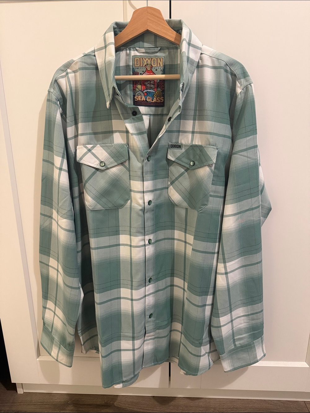 DIXXON Sea Glass and White Plaid Button-Down Shirt
